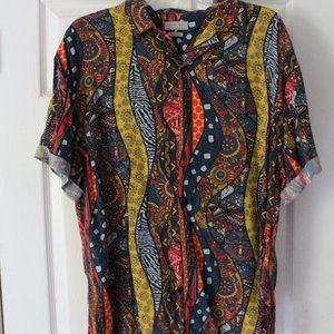 Cuffed Tribal Button Down